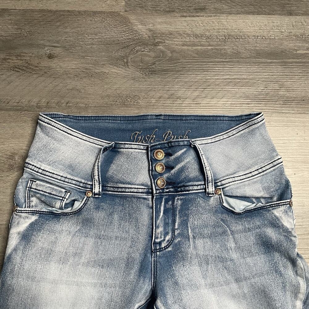 Tush Push Women’s Colombian Style Butt Lifting Jeans High-Rise Light Wash Size 9 - Picture 6 of 16